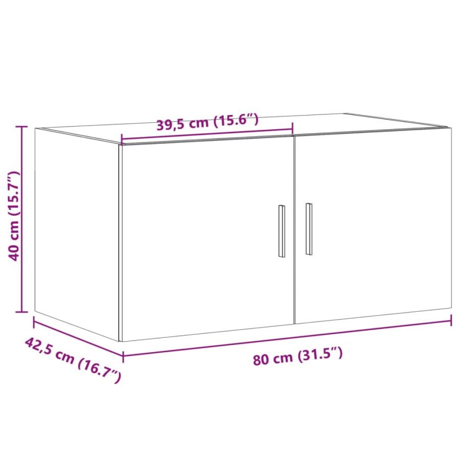 Wandkast 80x42,5x40 cm bewerkt hout gerookt eikenkleurig - Afbeelding 11