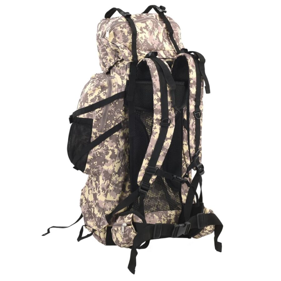 Wandelrugzak 60 L camouflage oxford stof camelbruin - Afbeelding 3