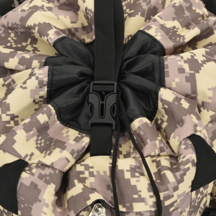 Wandelrugzak 80 L camouflage oxford stof camelbruin - Afbeelding 6