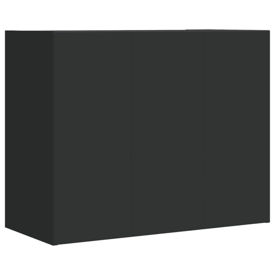 Wandkast 75x35x60 cm bewerkt hout zwart - Afbeelding 6
