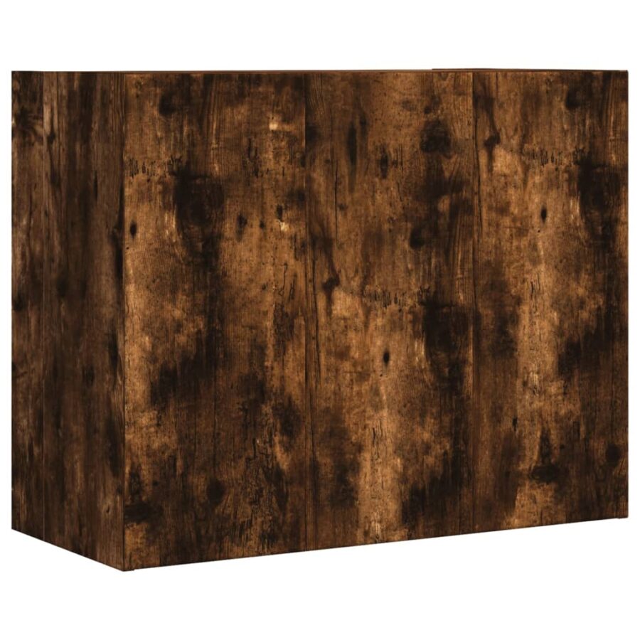 Wandkast 75x35x60 cm bewerkt hout gerookt eikenkleurig - Afbeelding 6