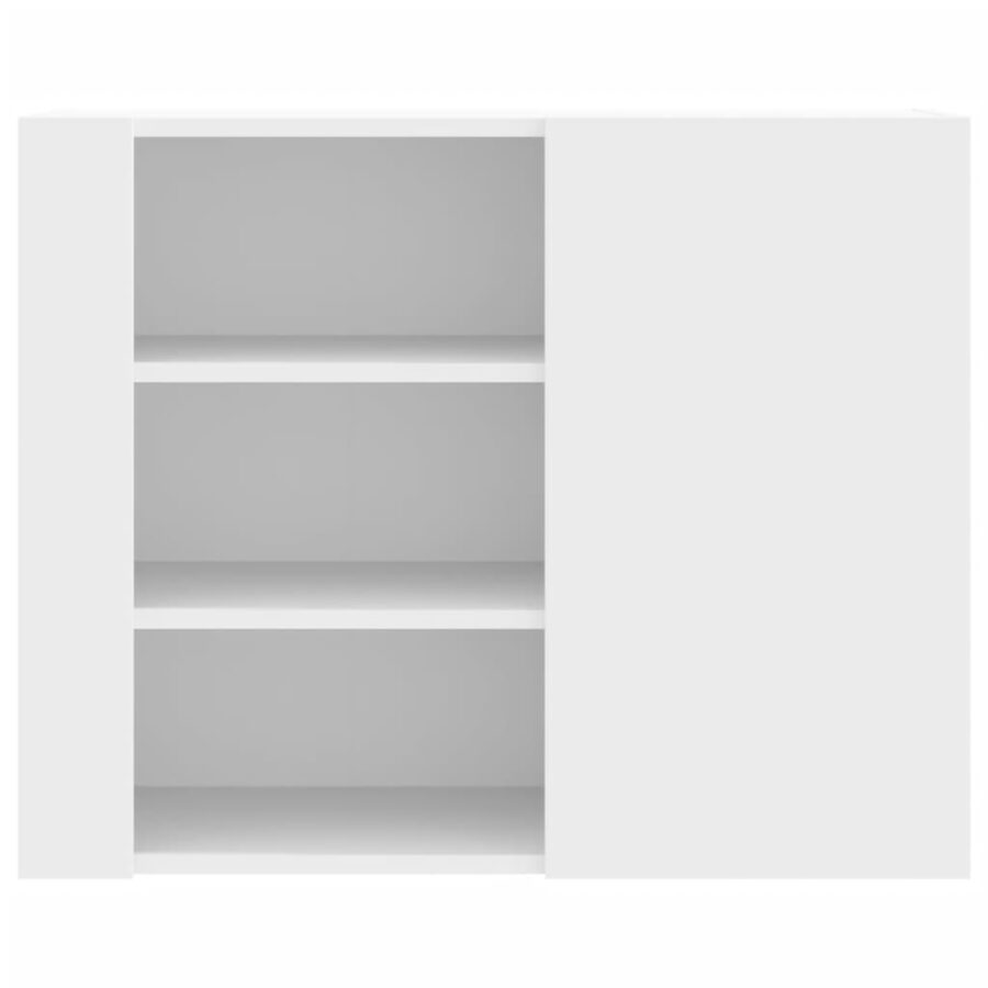 Wandkast 75x35x60 cm bewerkt hout wit - Afbeelding 4