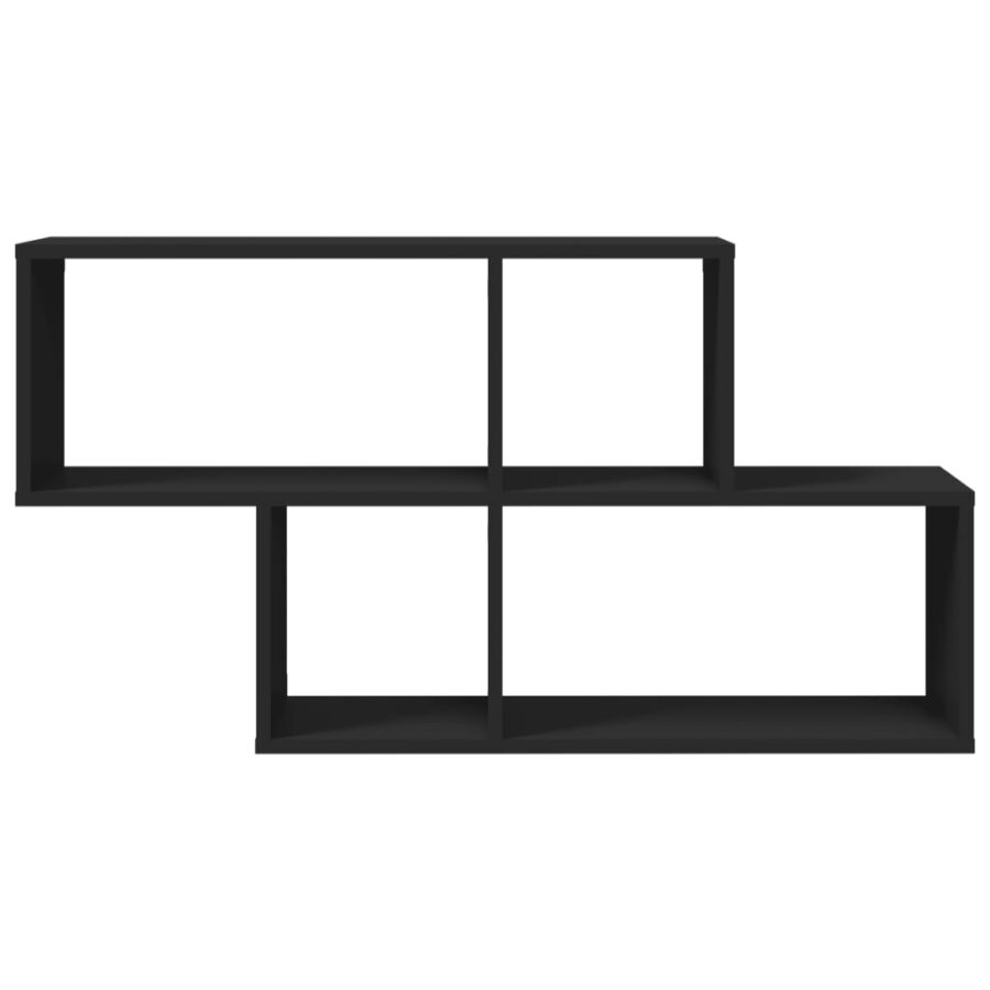 Wandschap 100x20x53 cm bewerkt hout zwart - Afbeelding 4