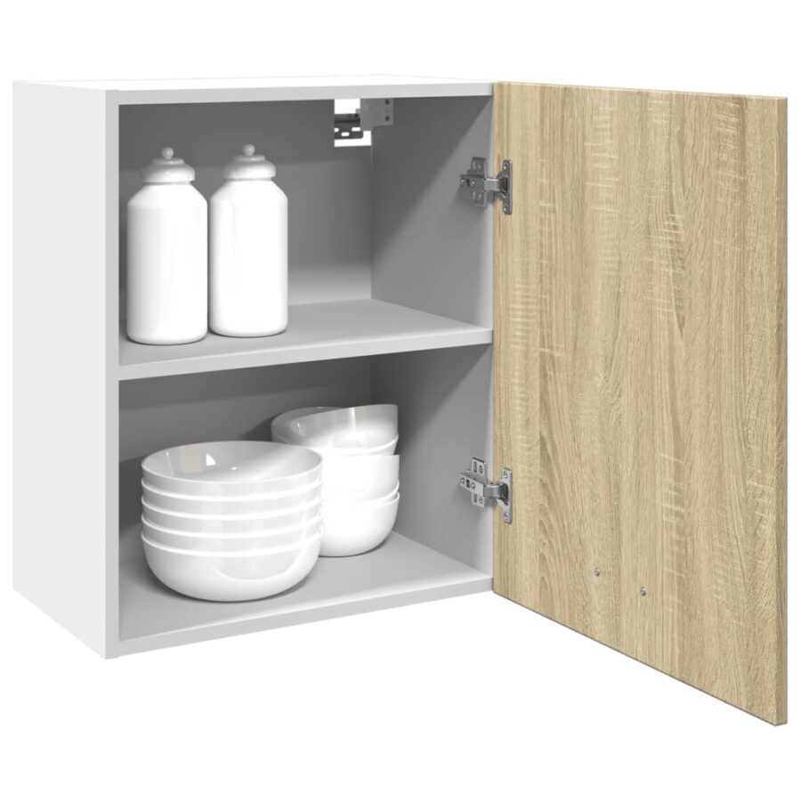 Wandkast 50x31x60 cm bewerkt hout sonoma eikenkleurig - Afbeelding 4