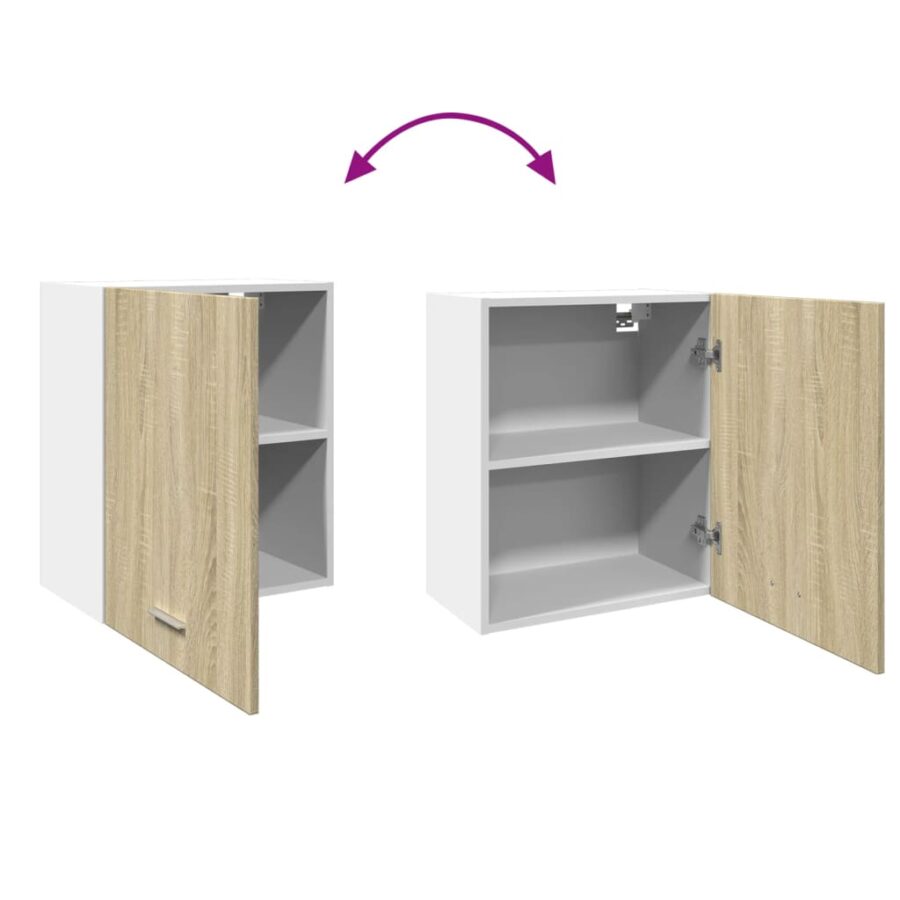 Wandkast 50x31x60 cm bewerkt hout sonoma eikenkleurig - Afbeelding 8