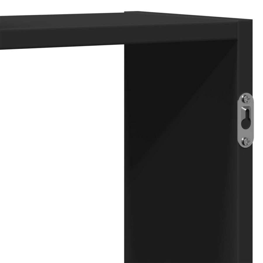 Wandschap 159x18x65 cm bewerkt hout zwart - Afbeelding 8