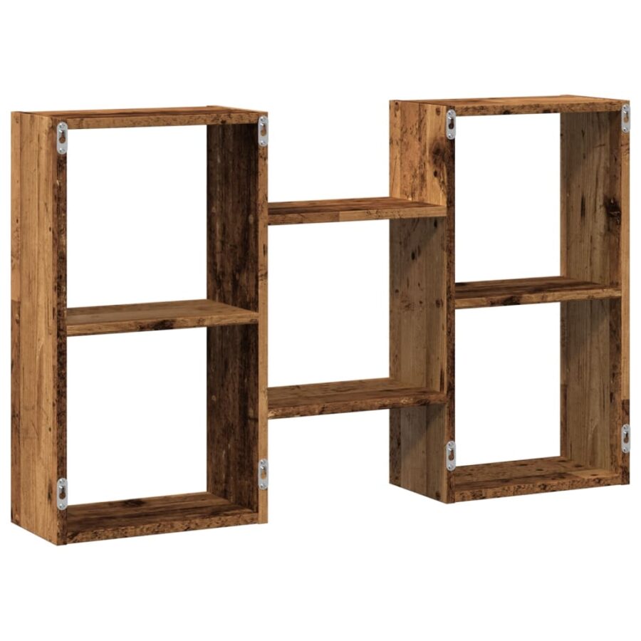 Wandschap 96x18x60 cm bewerkt hout oud houtkleurig - Afbeelding 6
