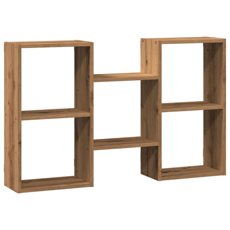 Wandschap 96x18x60 cm bewerkt hout artisanaal eikenkleurig - Afbeelding 2