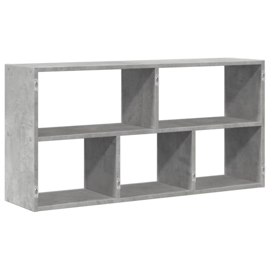 Wandschap 100x25x50 cm bewerkt hout betongrijs - Afbeelding 6