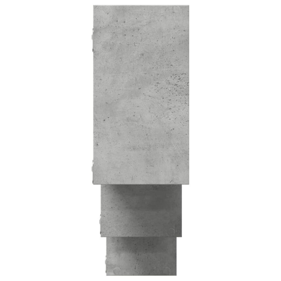 Wandschap 159x18x66 cm bewerkt hout betongrijs - Afbeelding 5