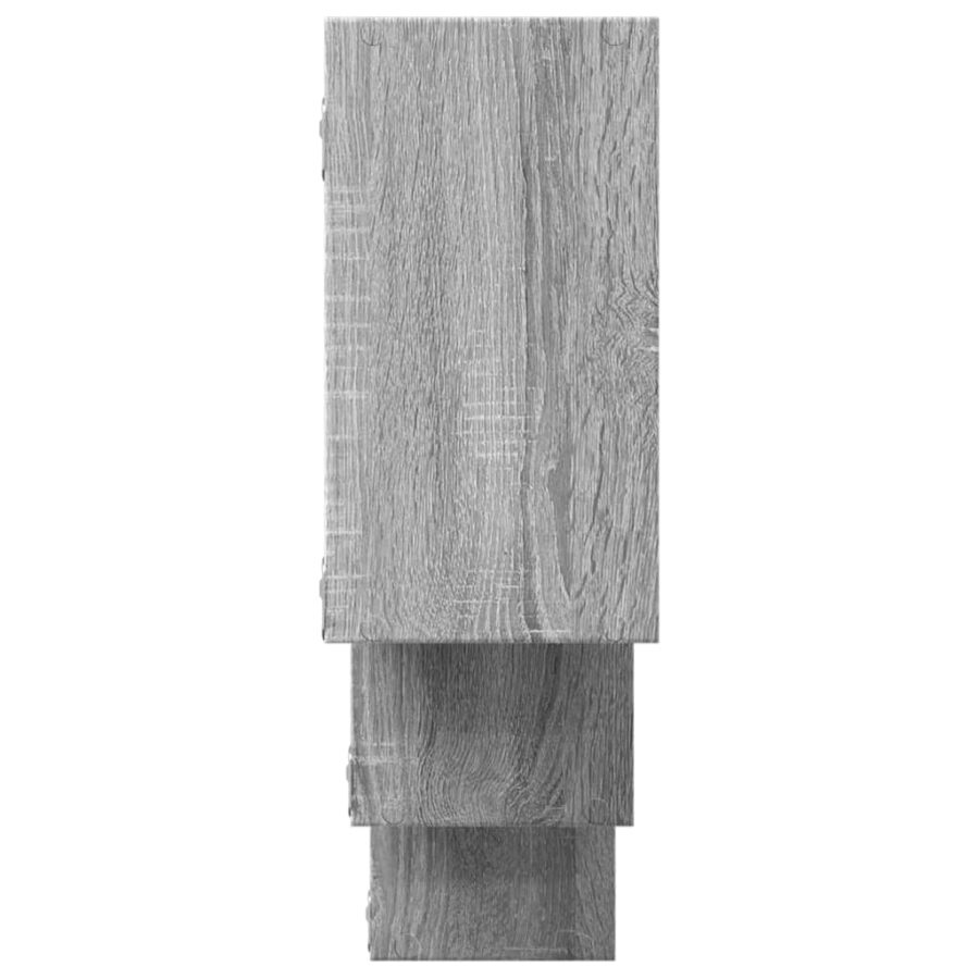 Wandschap 159x18x66 cm bewerkt hout grijs sonoma eikenkleurig - Afbeelding 5