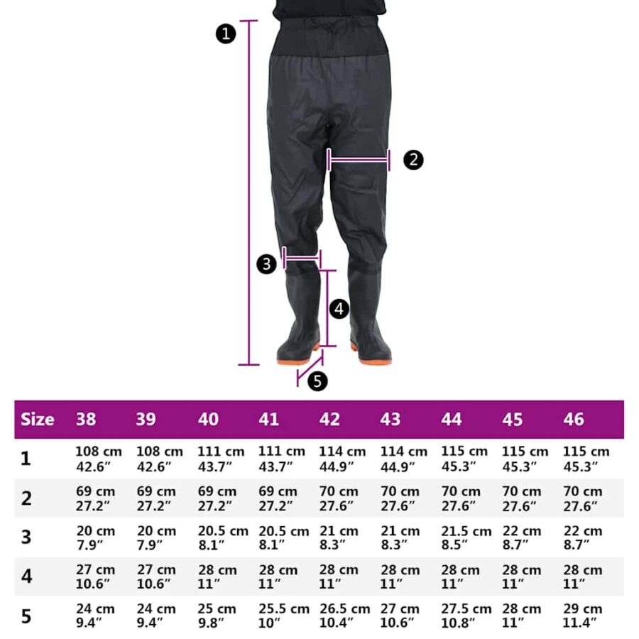 Waadpak met laarzen maat 41 zwart - Afbeelding 7