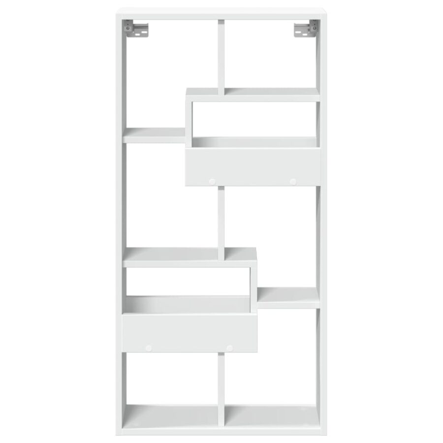 Wandkast 50x15x100 cm bewerkt hout wit - Afbeelding 4