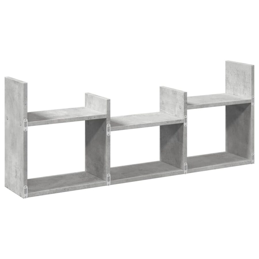 Wandkast 100x18x40 cm bewerkt hout betongrijs - Afbeelding 6