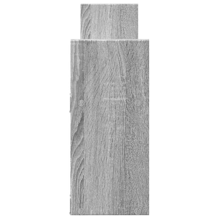 Wandkast 100x18x40 cm bewerkt hout grijs sonoma eikenkleurig - Afbeelding 5