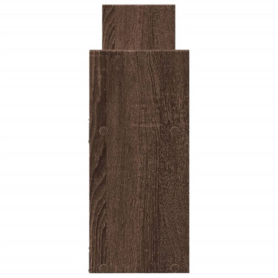 Wandkast 100x18x40 cm bewerkt hout bruin eikenkleur - Afbeelding 5