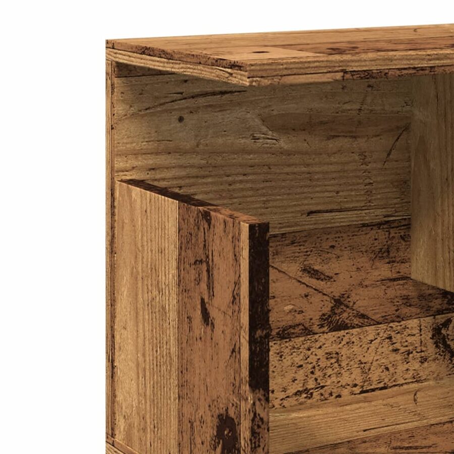 Wandkast 80x20x30 cm bewerkt hout oud houtkleurig - Afbeelding 7