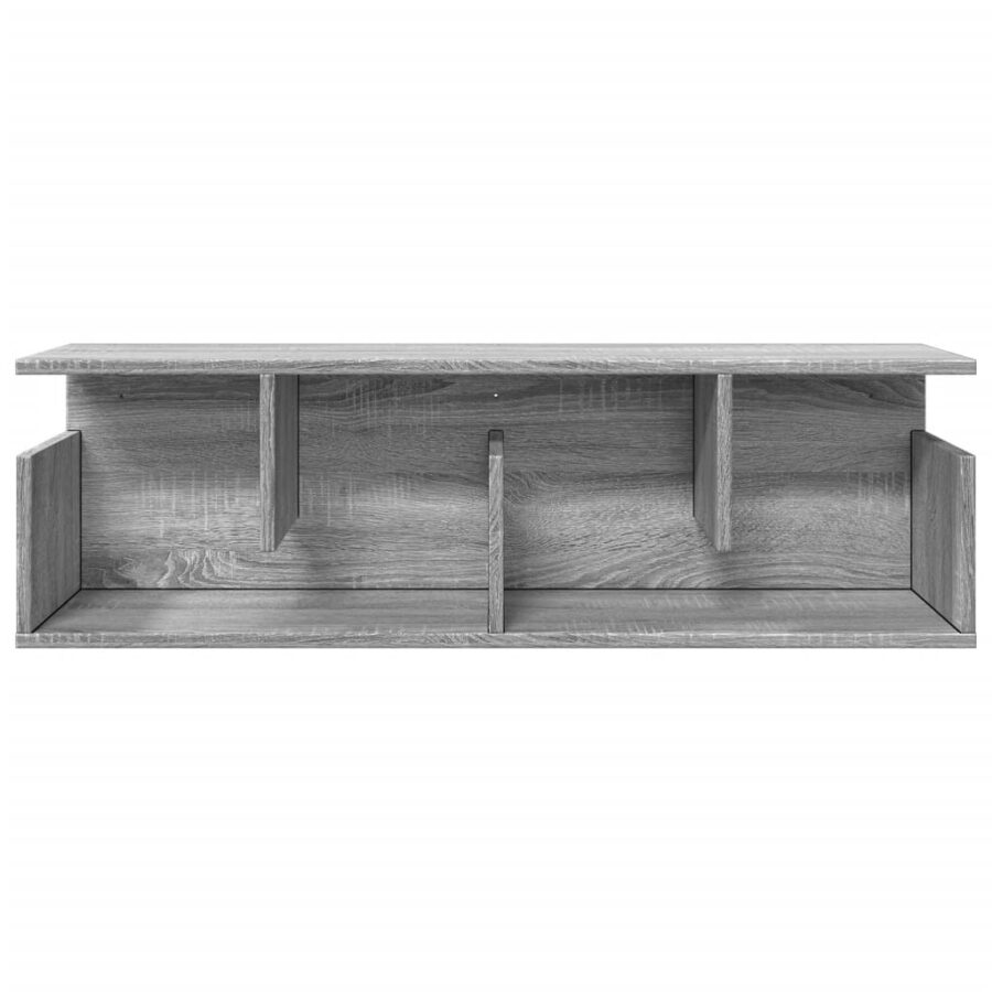 Wandkast 100x20x30 cm bewerkt hout grijs sonoma eikenkleurig - Afbeelding 4