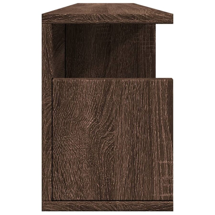 Wandkast 100x20x30 cm bewerkt hout bruin eikenkleur - Afbeelding 5