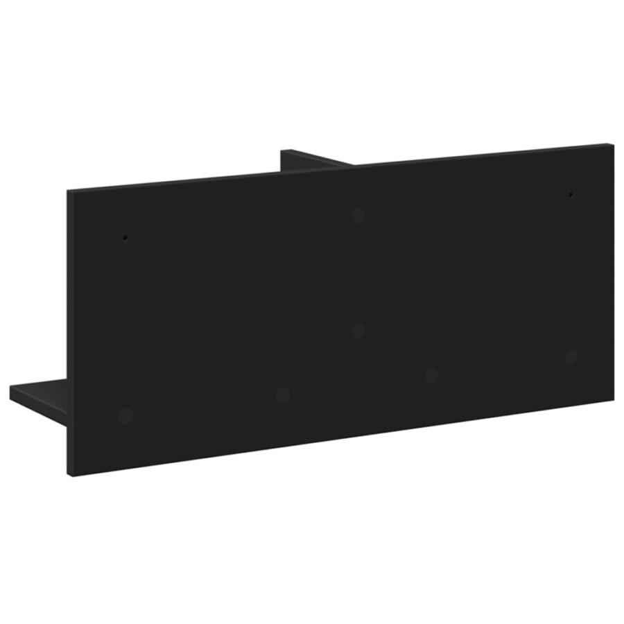 Wandkast 70x16,5x30 cm bewerkt hout zwart - Afbeelding 6