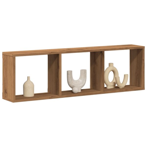 Wandkast 100x16x30 cm bewerkt hout artinsanaal eikenkleurig