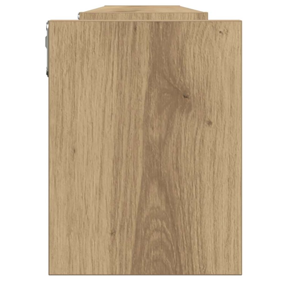 Wandschappen 2 st 100x15x20 cm bewerkt hout artisanaal eiken - Afbeelding 6