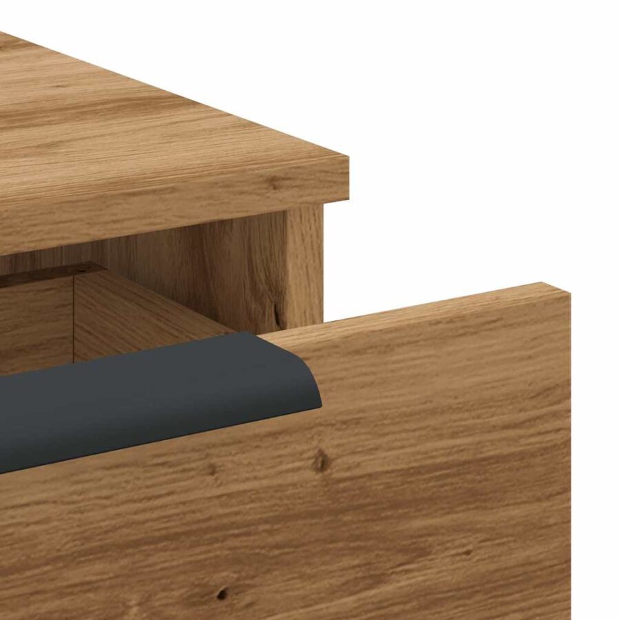 Wandkast 68x30x20 cm bewerkt hout artisanaal eikenkleurig - Afbeelding 8