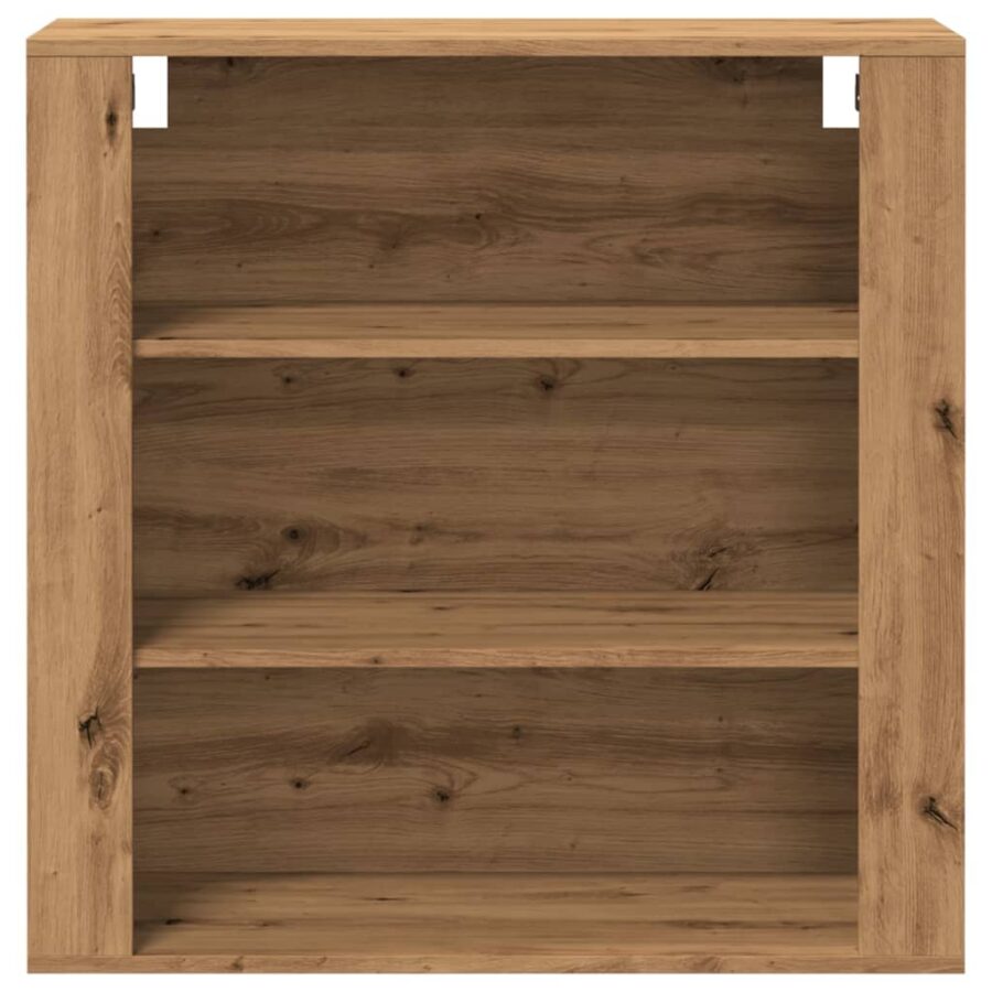 Wandkast 80x33x80 cm bewerkt hout artisanaal eikenkleur - Afbeelding 4
