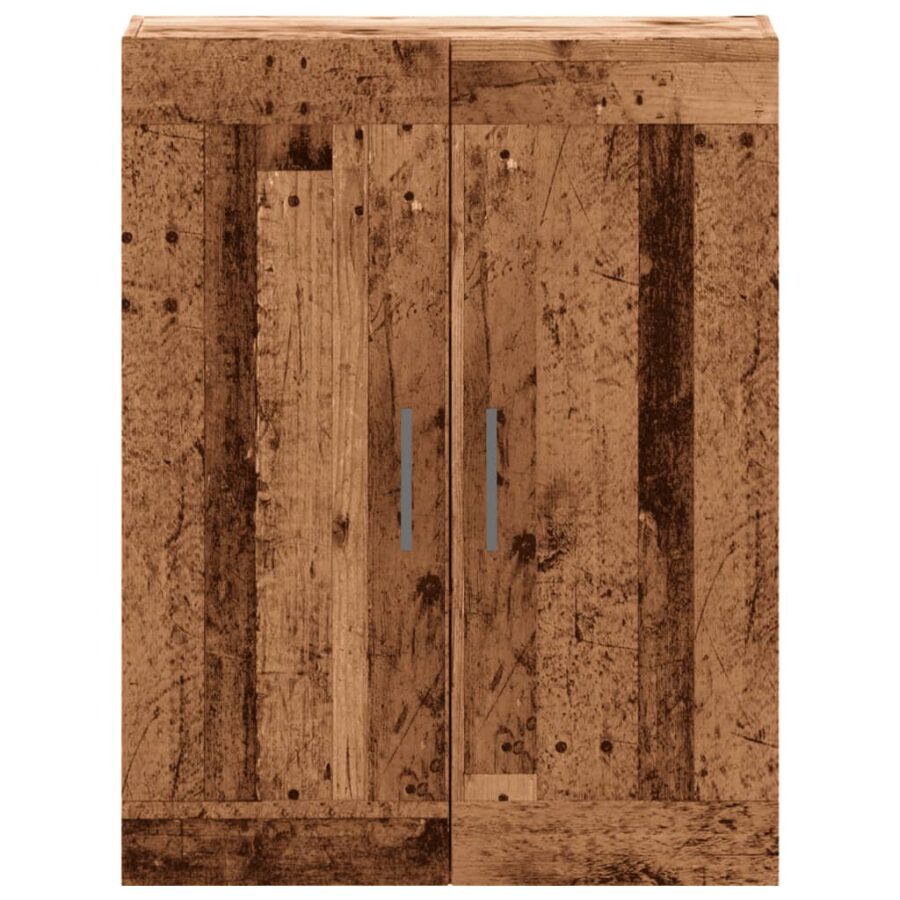 Wandkast 69,5x34x90 cm bewerkt hout oud houtkleurig - Afbeelding 4