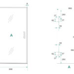 Less nisdeur 1000 x 2000 x 8 mm nano helder glas/geborsteld messing - Afbeelding 2