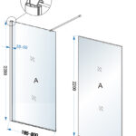 Eco inloopdouche 800 x 2200 x 8 mm nano helder glas/chroom - Afbeelding 2