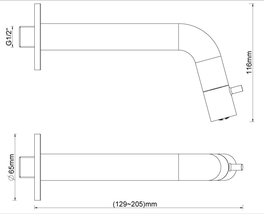 Caral Sophia fonteinkraan inkortbaar met muurbevestiging 1/2" geborsteld messing - Afbeelding 2