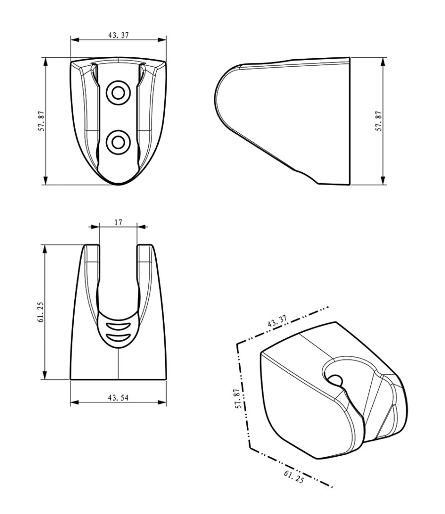 UniMatch glijstangset compleet met staafhanddouche 1 stand geborsteld messing/mat zwart - Afbeelding 3