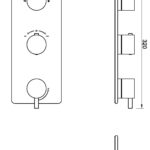 Caral afbouwdeel inbouwthermostaat 3 weg gunmetal - Afbeelding 2