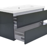 Vision onderkast met 2 laden 100 x 46 cm hoogglans grijs - Afbeelding 4