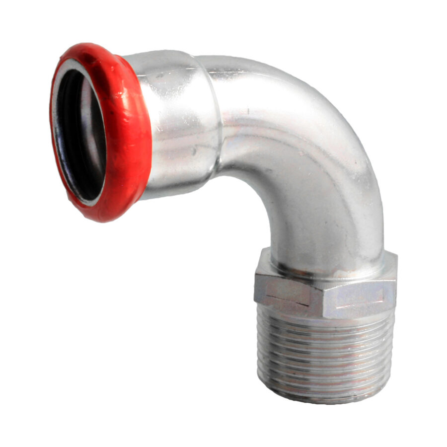 PRESS STAALVERZINKT 'M' BOCHT 90° 1 BUITENDRAAD X 28 MM. C83RFLBP