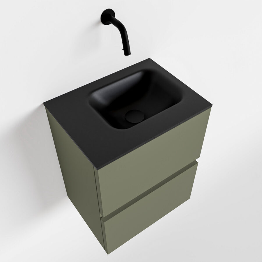 MONDIAZ ADA 40cm toiletmeubel army. LEX wastafel urban positie links. Zonder kraangat - Afbeelding 4