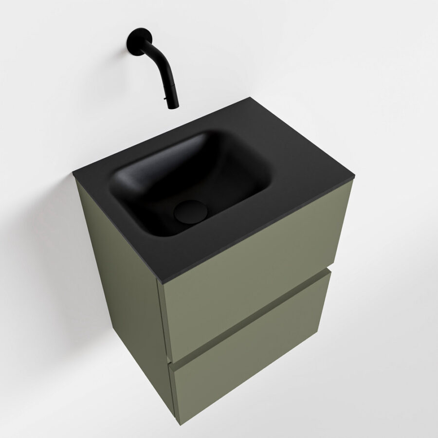 MONDIAZ ADA 40cm toiletmeubel army. LEX wastafel urban positie rechts. Zonder kraangat - Afbeelding 4