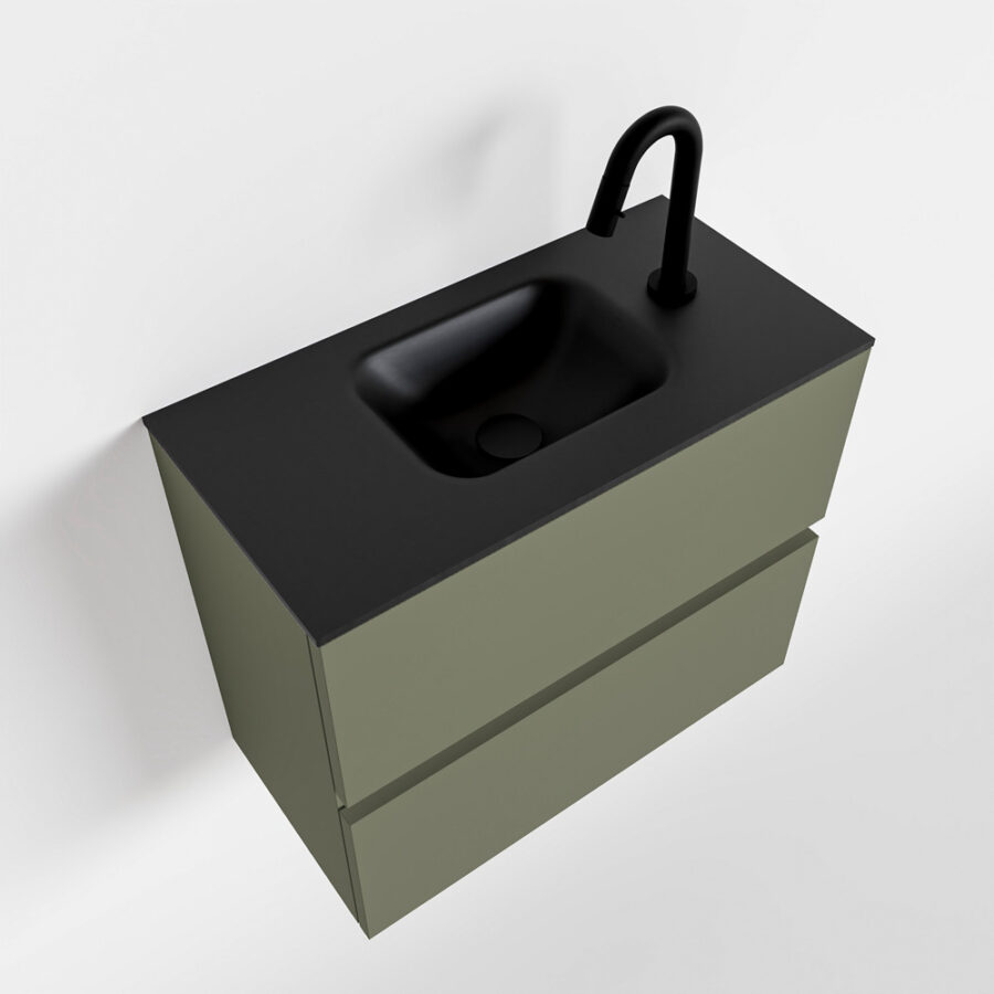 MONDIAZ ADA 60cm toiletmeubel army. LEX wastafel urban positie midden. Met 1 kraangat - Afbeelding 4