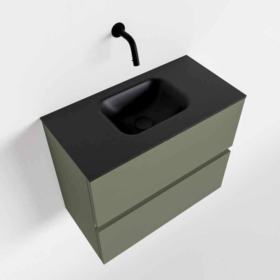 MONDIAZ ADA 60cm toiletmeubel army. LEX wastafel urban positie midden. Zonder kraangat - Afbeelding 4