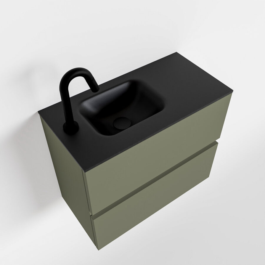 MONDIAZ ADA 60cm toiletmeubel army. LEX wastafel urban positie links. Met 1 kraangat - Afbeelding 4