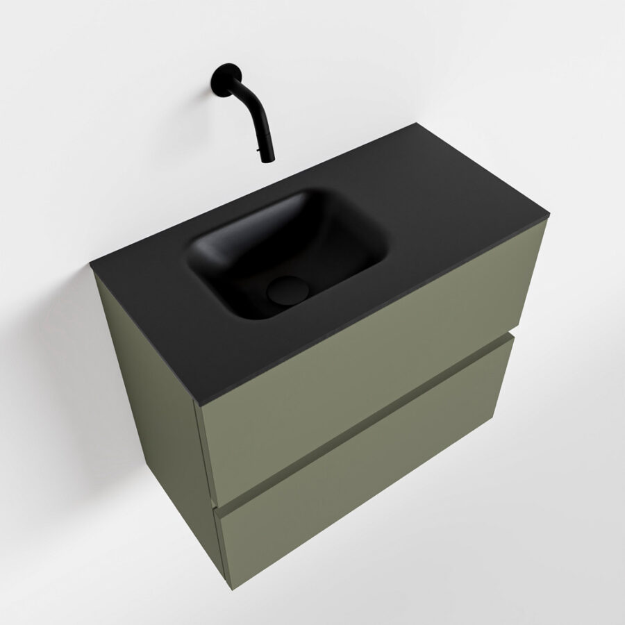 MONDIAZ ADA 60cm toiletmeubel army. LEX wastafel urban positie links. Zonder kraangat - Afbeelding 4