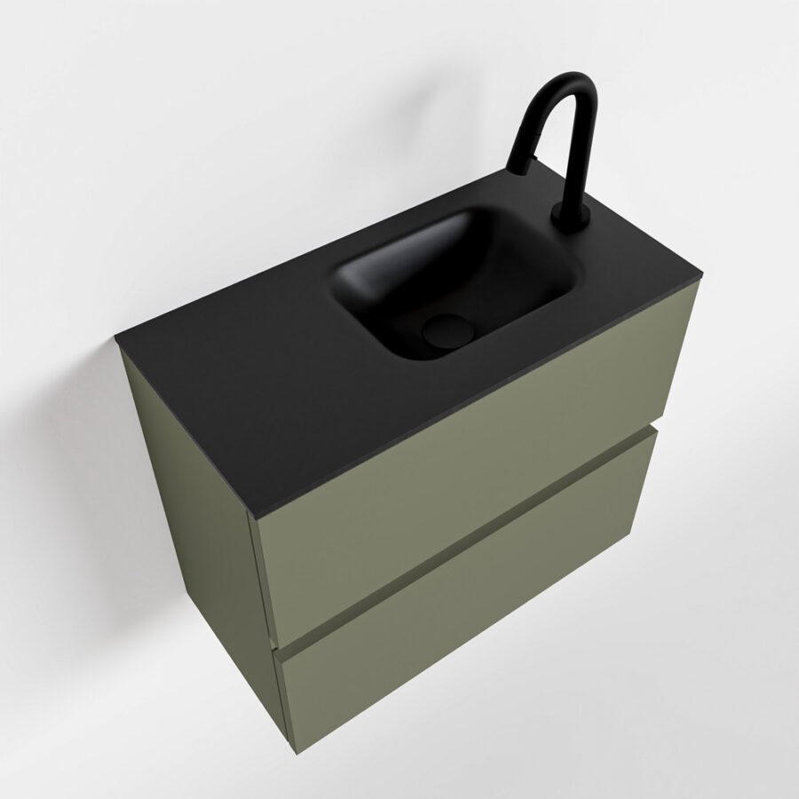MONDIAZ ADA 60cm toiletmeubel army. LEX wastafel urban positie rechts. Met 1 kraangat - Afbeelding 4