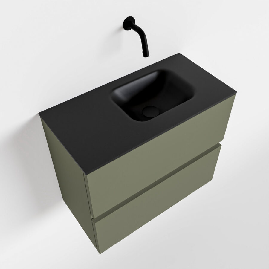 MONDIAZ ADA 60cm toiletmeubel army. LEX wastafel urban positie rechts. Zonder kraangat - Afbeelding 4