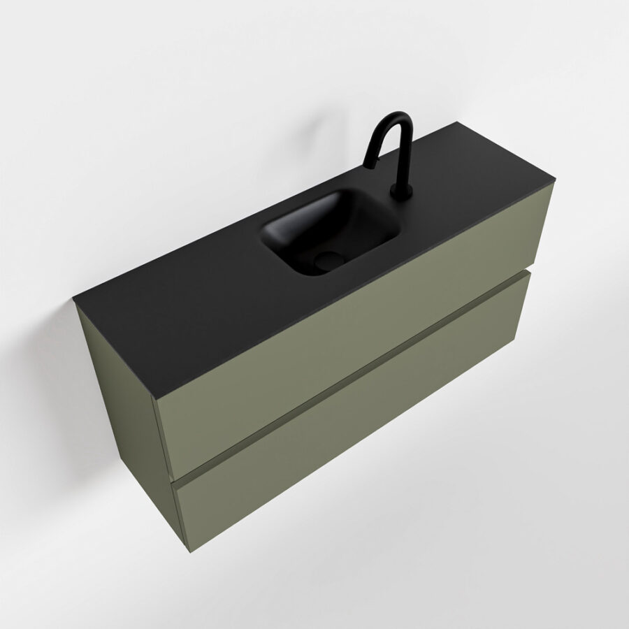 MONDIAZ ADA 100cm toiletmeubel army. LEX wastafel urban positie midden. Met 1 kraangat - Afbeelding 4
