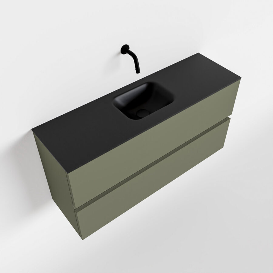 MONDIAZ ADA 100cm toiletmeubel army. LEX wastafel urban positie midden. Zonder kraangat - Afbeelding 4