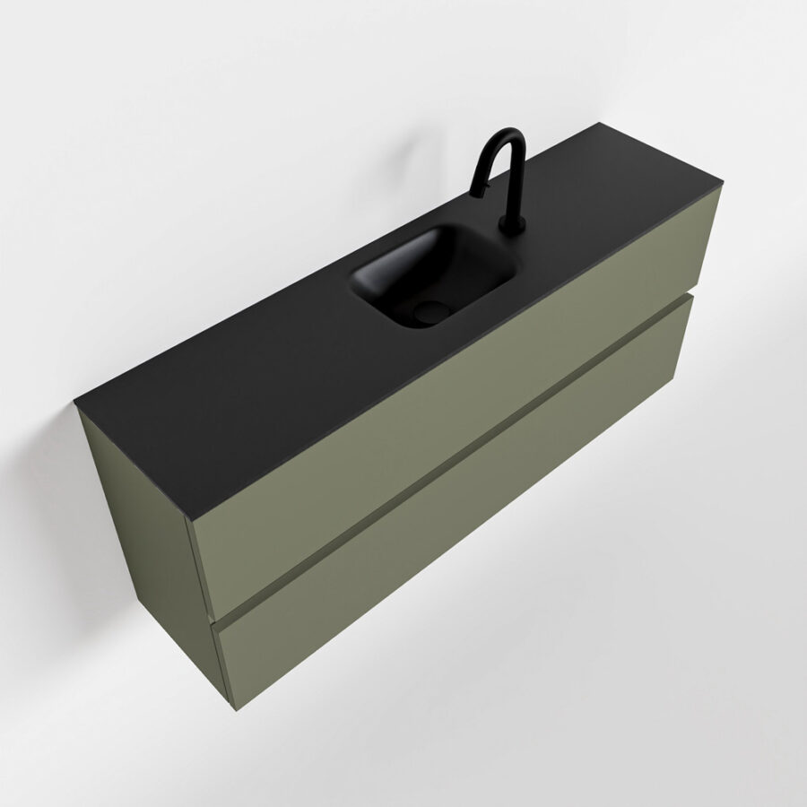MONDIAZ ADA 120cm toiletmeubel army. LEX wastafel urban positie midden. Met 1 kraangat - Afbeelding 4