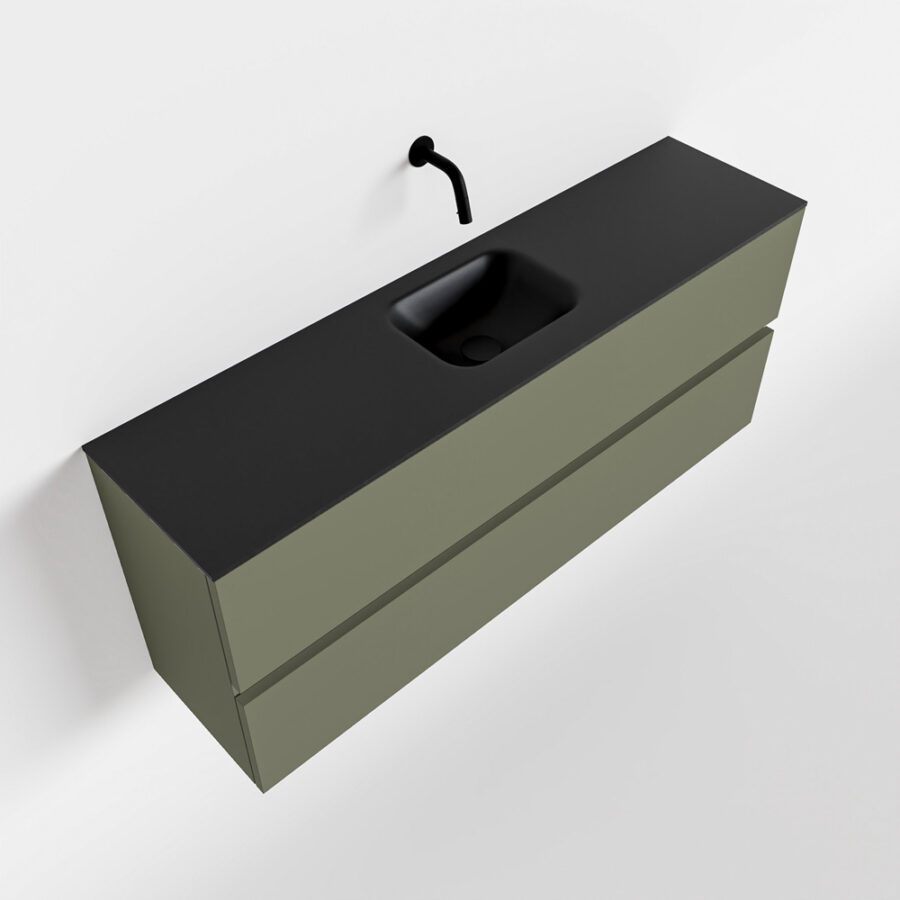 MONDIAZ ADA 120cm toiletmeubel army. LEX wastafel urban positie midden. Zonder kraangat - Afbeelding 4