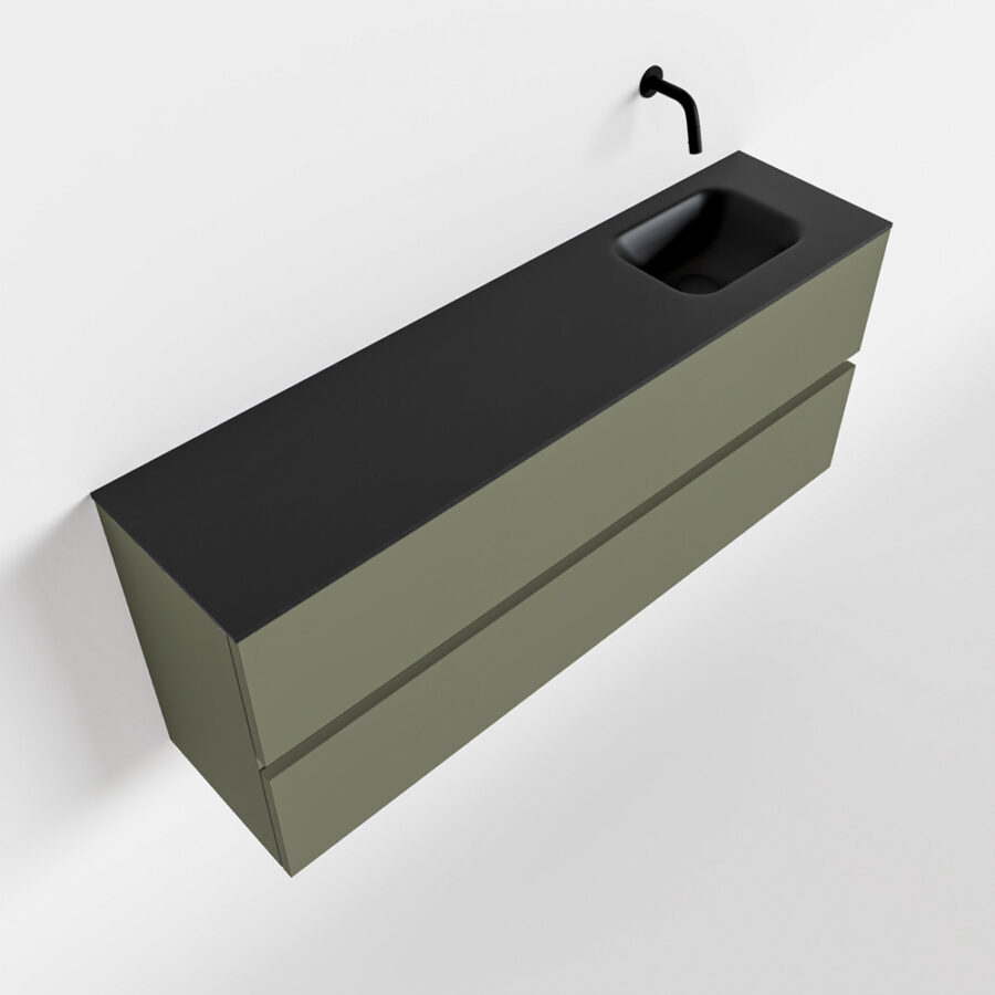 MONDIAZ ADA 120cm toiletmeubel army. LEX wastafel urban positie rechts. Zonder kraangat - Afbeelding 4