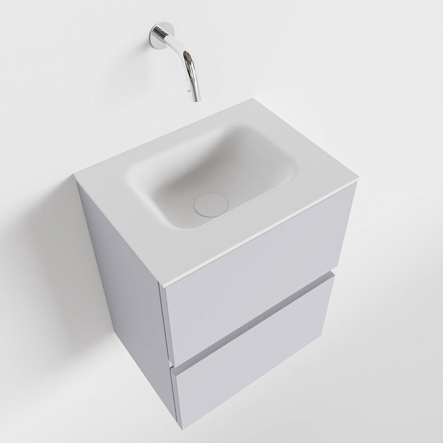 MONDIAZ ADA 40cm toiletmeubel cale. LEX wastafel talc positie midden. Zonder kraangat - Afbeelding 4